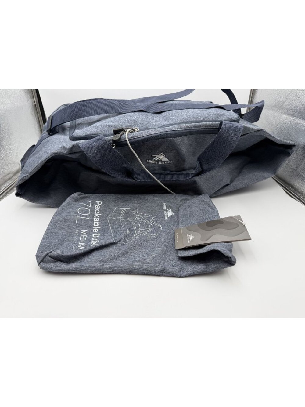 HIGH SIERRA Packable Duffel Bag 70L  large  Gray Travel Gym Shoulder Bag NEW
